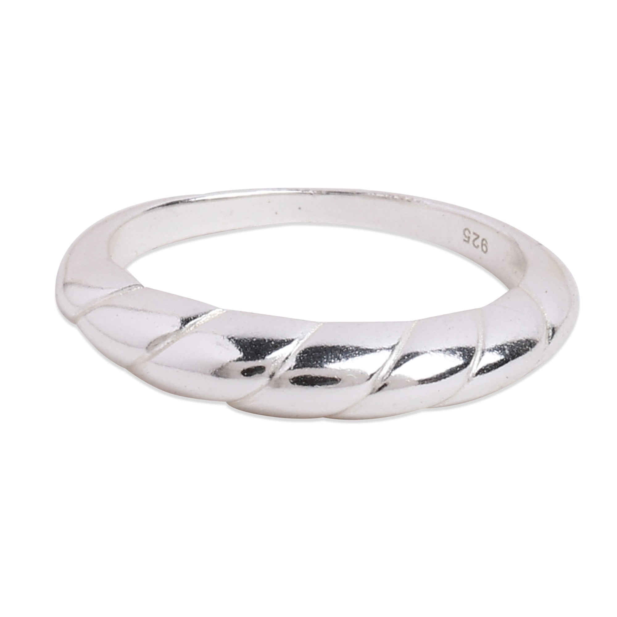 925 Pure Sterling Silver Croissant Ring For Women-Small
