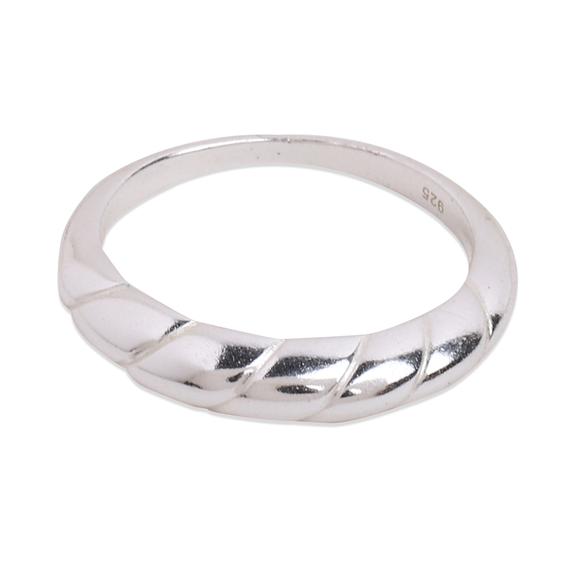 925 Pure Sterling Silver Croissant Ring For Women-Small
