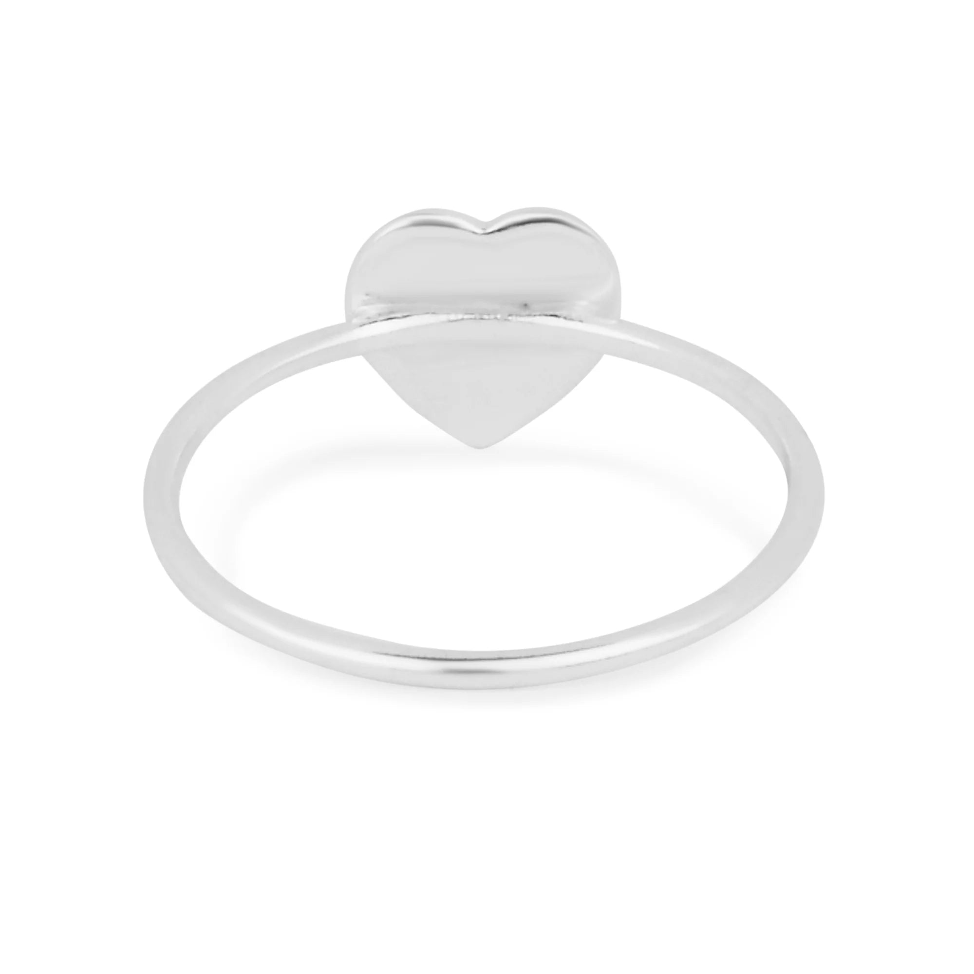 925 Pure Sterling Silver Sparkle Heart Ring Silver For Women-Large