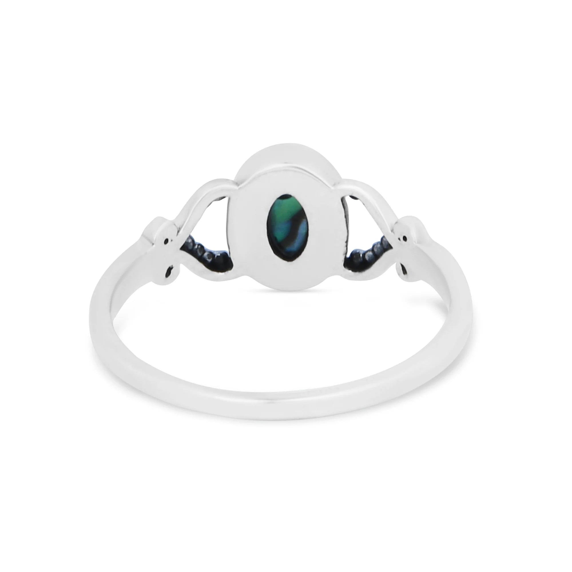 925 Pure Sterling Silver Abalone Oxidised Ring Silver For Women-Medium
