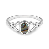 925 Pure Sterling Silver Abalone Oxidised Ring Silver For Women-Large