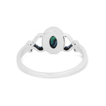 925 Pure Sterling Silver Abalone Oxidised Ring Silver For Women-Large