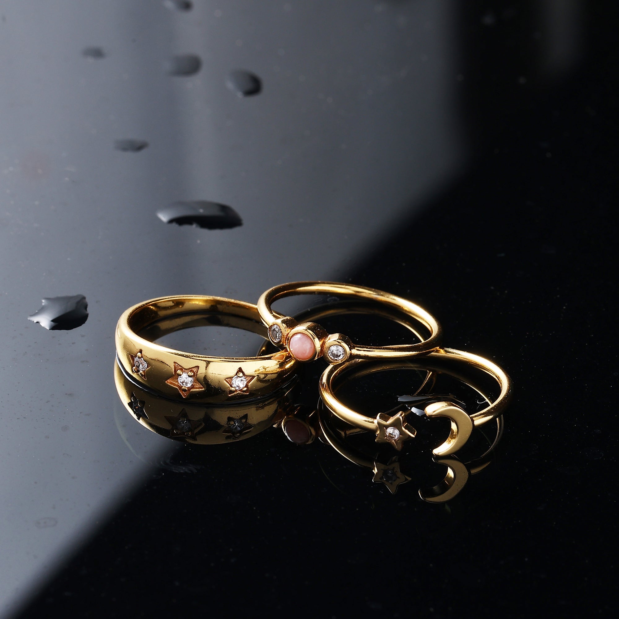 Buy Set Of 3 Z Celestial Stacking Rings - Accessorize India