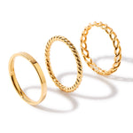 Real Gold Plated 3 Pack Band Stacking Rings For Women By Accessorize London Extra Small