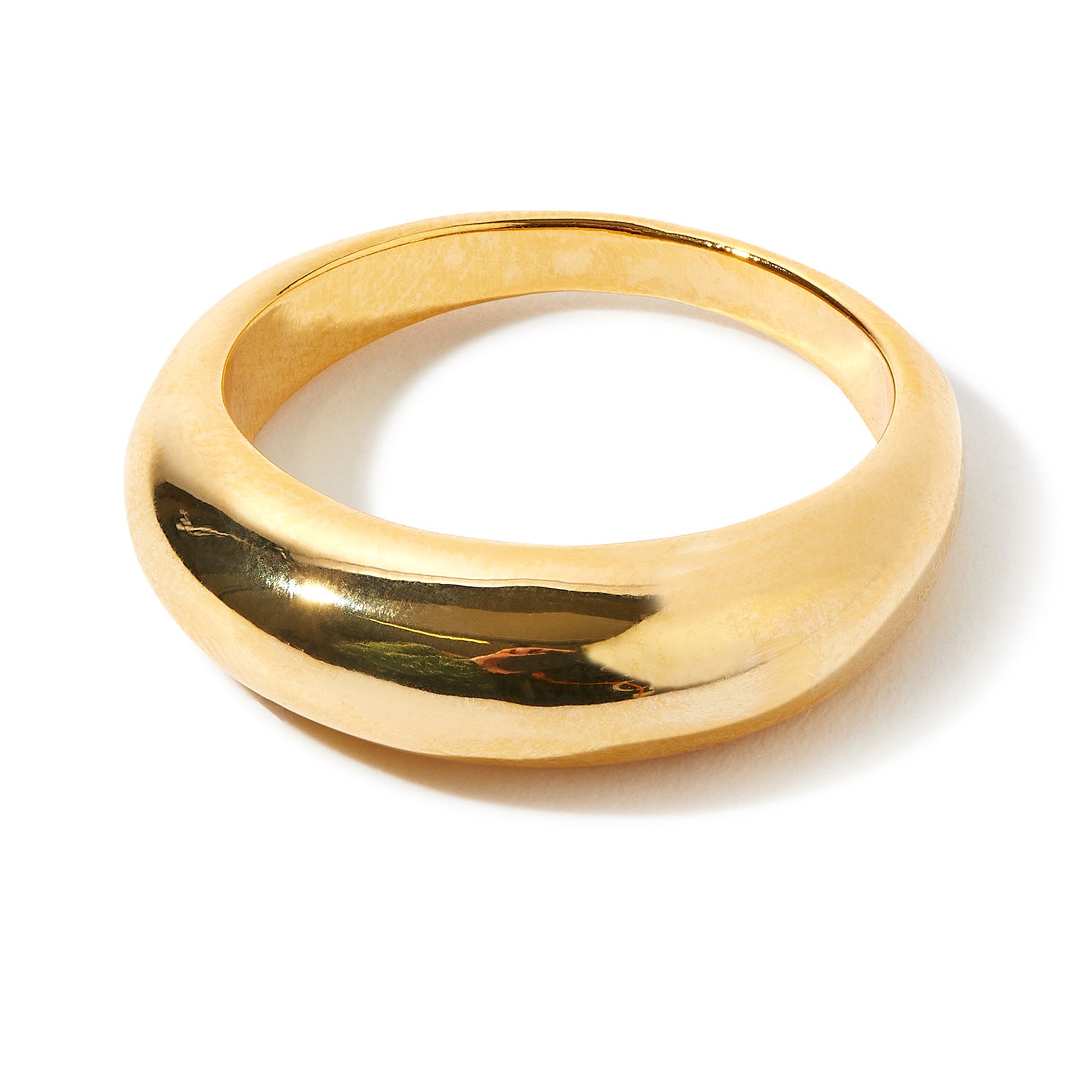 Real Gold Plated Chunky Band Ring For Women By Accessorize London Medium