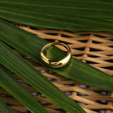 Real Gold Plated Chunky Band Ring For Women By Accessorize London Large