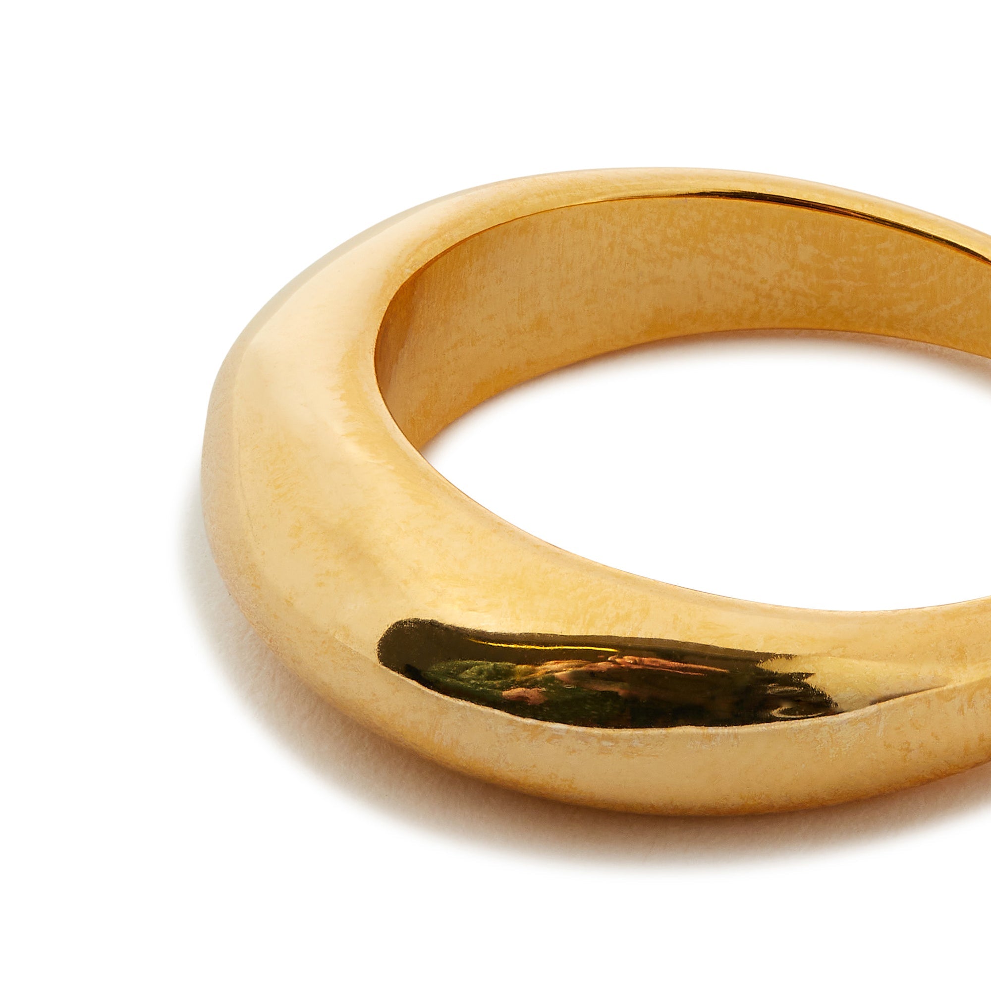 Real Gold Plated Chunky Band Ring For Women By Accessorize London Extra Small