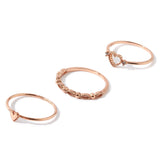 Real Gold Plated 3 Pack Stacking Rings For Women By Accessorize London Small
