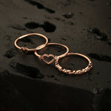 Real Gold Plated 3 Pack Stacking Rings For Women By Accessorize London Extra Small