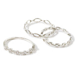 Platinum Plated 3 Pack Stacking Rings For Women By Accessorize London