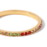 Real Gold Plated Rainbow Eternity Ring For Women By Accessorize London Medium