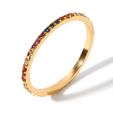 Real Gold Plated Rainbow Eternity Ring For Women By Accessorize London Large
