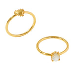 Real Gold Plated Z Set of Two Grecian Heart Rings For Women By Accessorize London-Medium