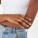 Real Gold Plated Z Set of 2 Smooth Irregular Ring For Women By Accessorize London-Small