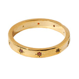Real Gold Plated Z Rainbow Star Station Ring For Women By Accessorize London-Medium