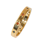 Real Gold Plated Z Rainbow Star Station Ring For Women By Accessorize London-Large