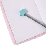 Accessorize London Girl's Fluffy Unicorn Notebook And Pencil