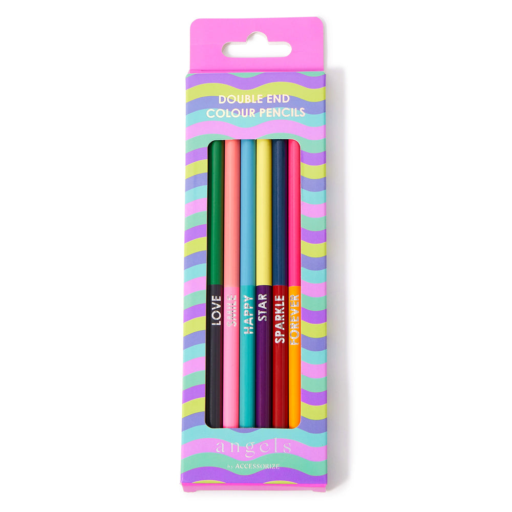 Accessorize London Girl's Multi Double Ended Colour Pencils Set Of 6
