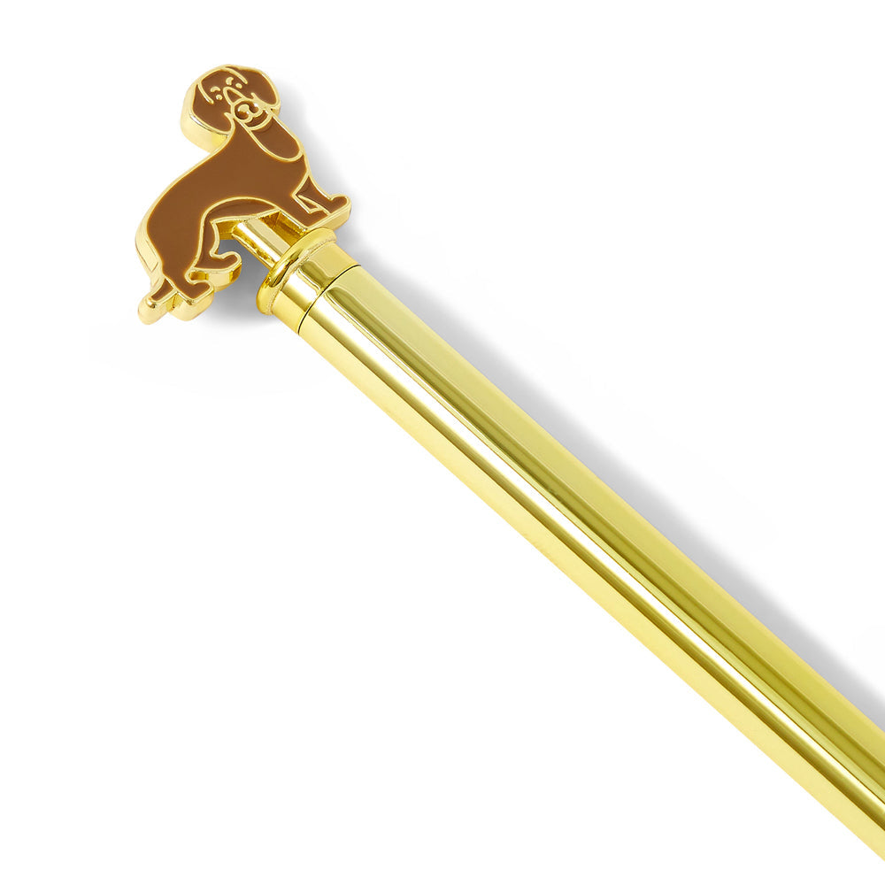 Accessorize London Girl's Gold Sausage Dog Pen