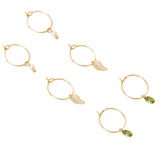 Accessorize London Women's Green Set of 3 Leaf Hoops Earring