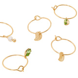 Accessorize London Women's Green Set of 3 Leaf Hoops Earring