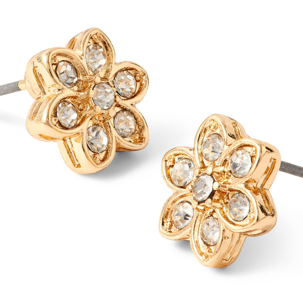 Accessorize London Women's Sparkle Flower Stud Earring Crystal