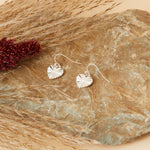Accessorize London Women's Silver Textured Heart Short Drop Earring