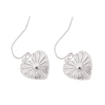 Accessorize London Women's Silver Textured Heart Short Drop Earring