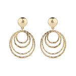 Accessorize London Women's Gold Textured Concentric Circle statement Earrings