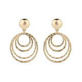 Accessorize London Women's Gold Textured Concentric Circle statement Earrings