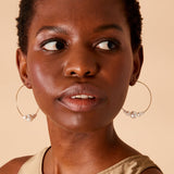 Accessorize London Women's Oversized Pearl Hoop Earring pearl