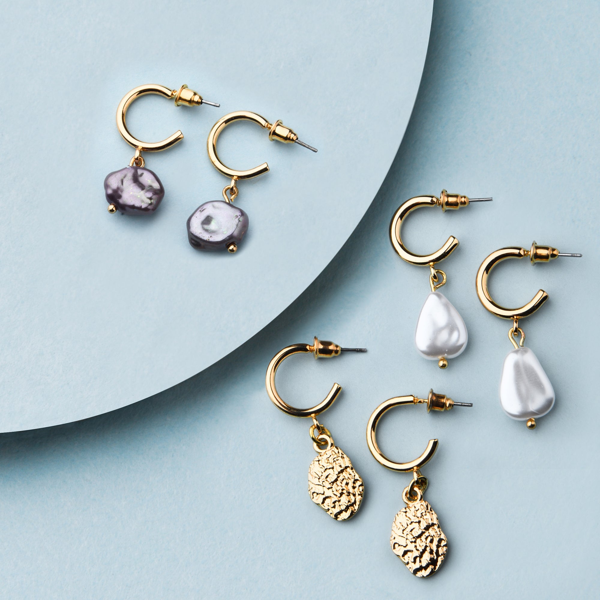 Accessorize London Women's pearl Drop Earrings Set of Three