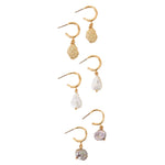 Accessorize London Women's pearl Drop Earrings Set of Three