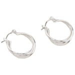 Accessorize London Women's Silver Twisted Silver Hoop Earrings