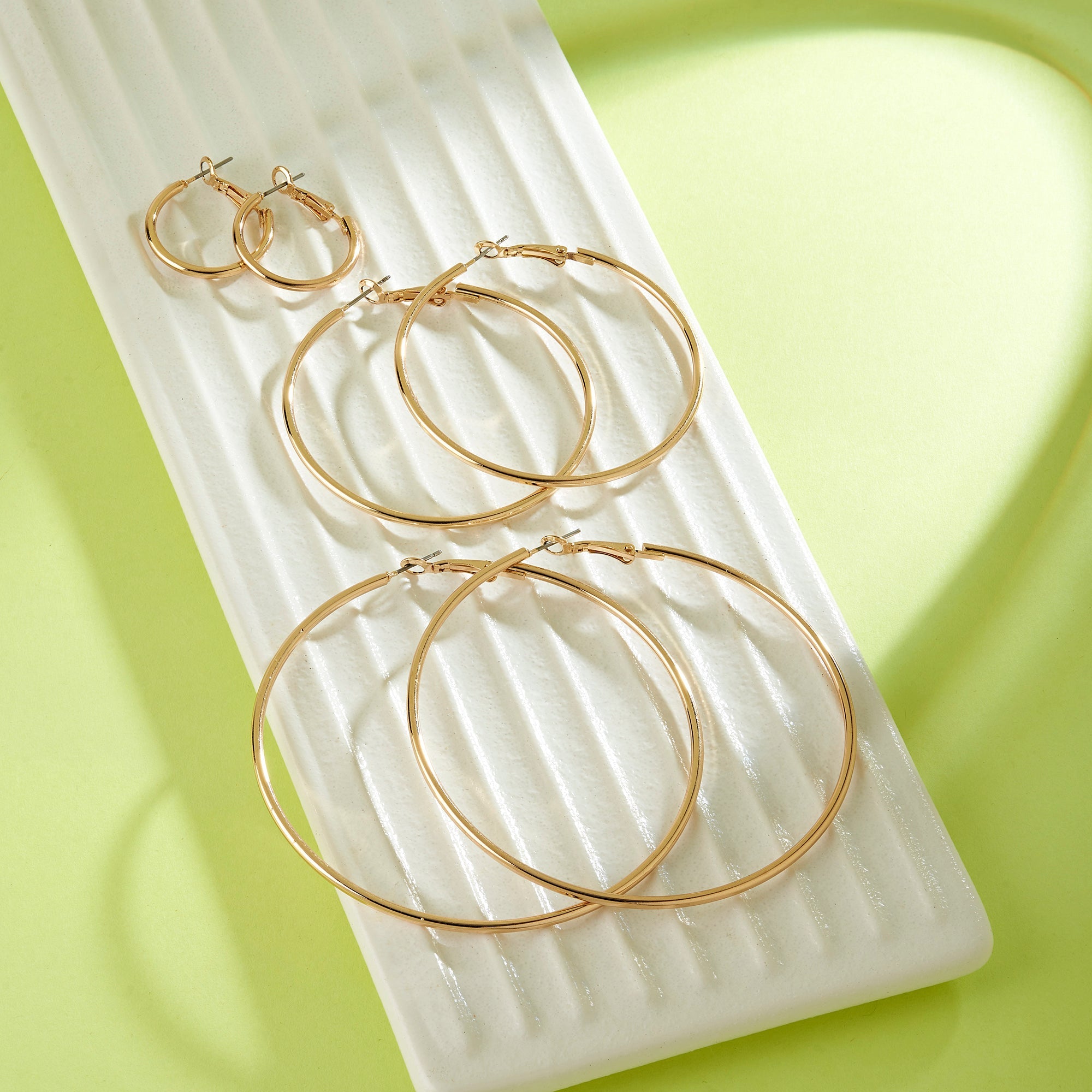 Accessorize London Women's Gold Simple Hoop Multipack Of 3