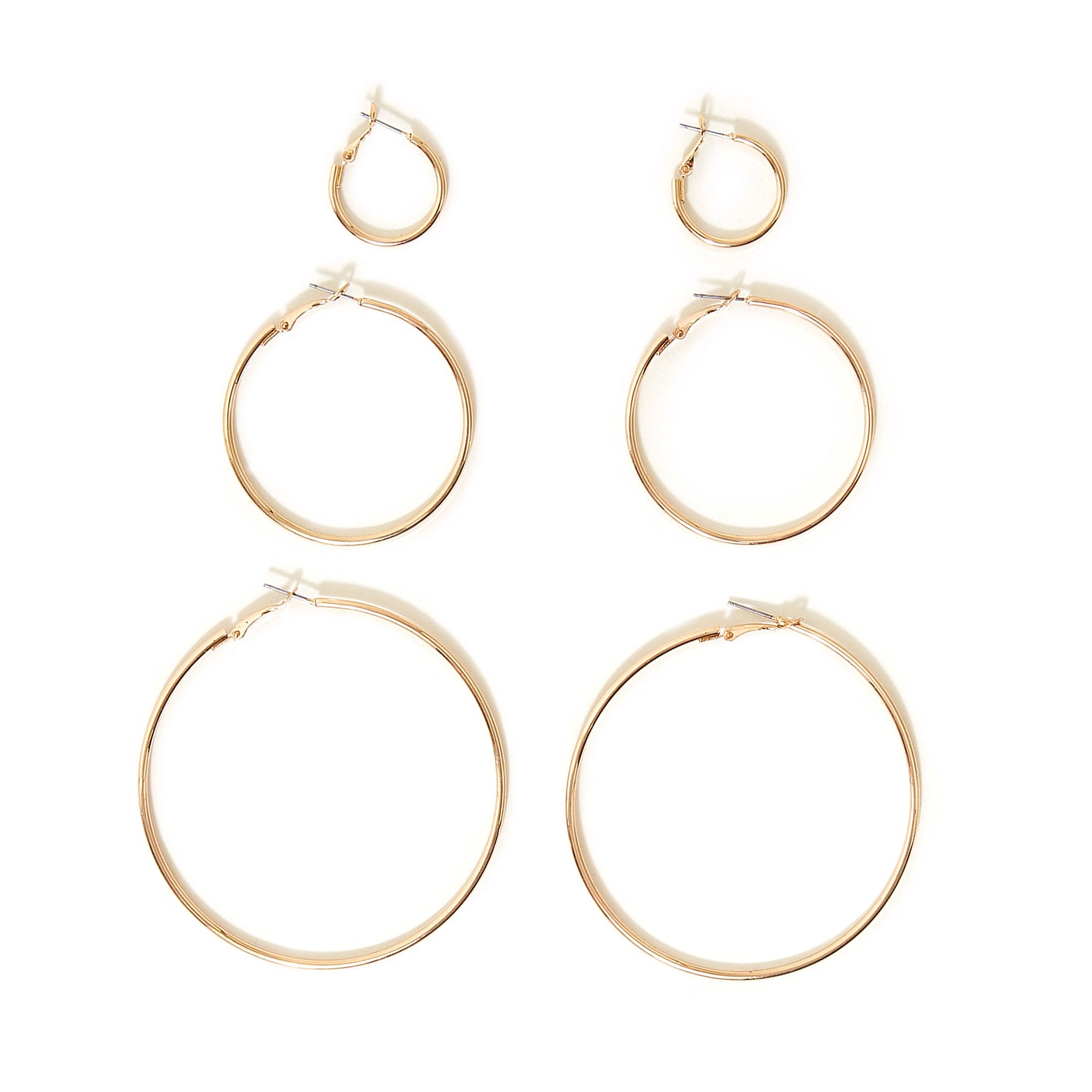 Accessorize London Women's Gold Simple Hoop Multipack Of 3