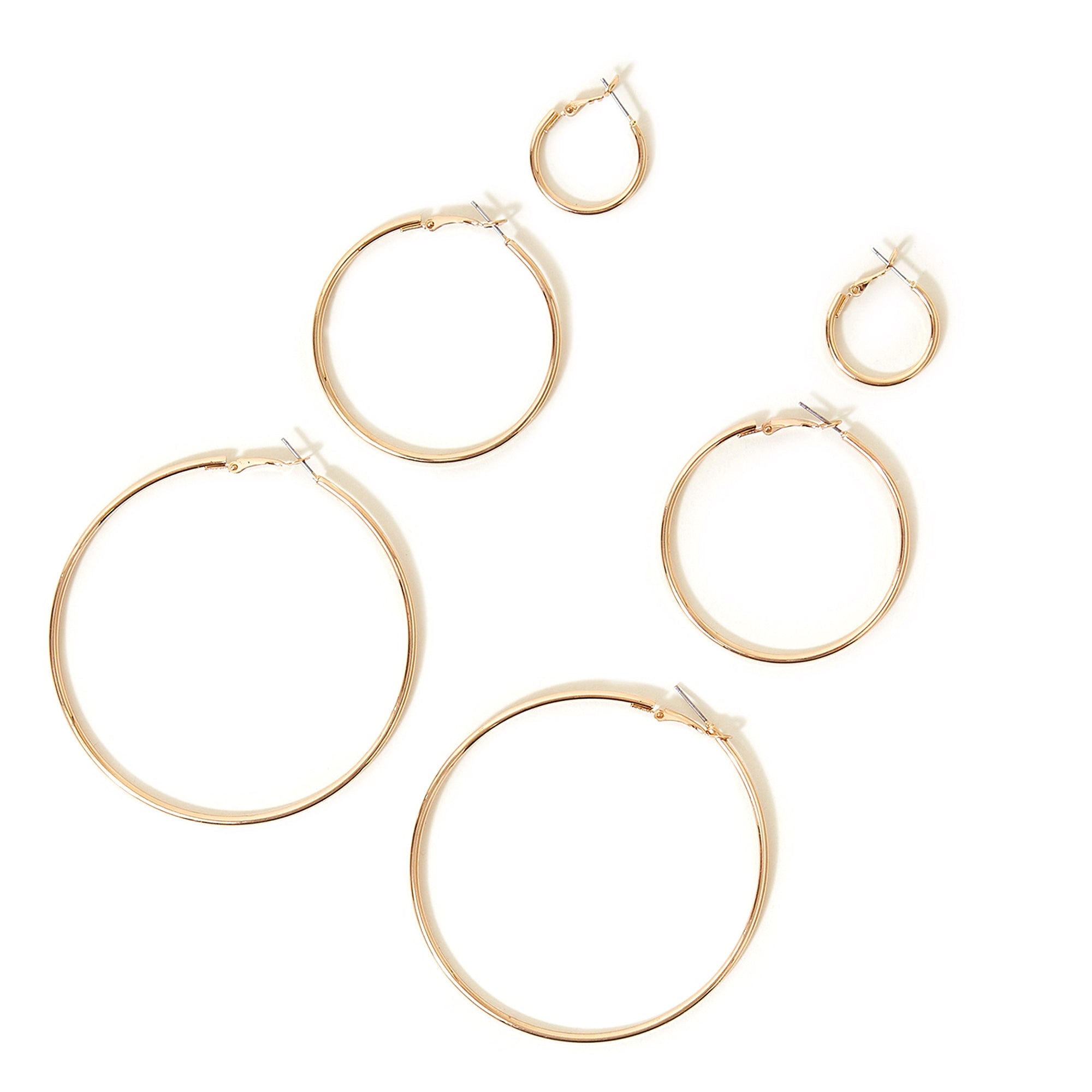 Accessorize London Women's Gold Simple Hoop Multipack Of 3