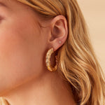 Accessorize London Women's Twisted Chunky Hoop Earring Gold