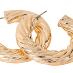 Accessorize London Women's Twisted Chunky Hoop Earring Gold
