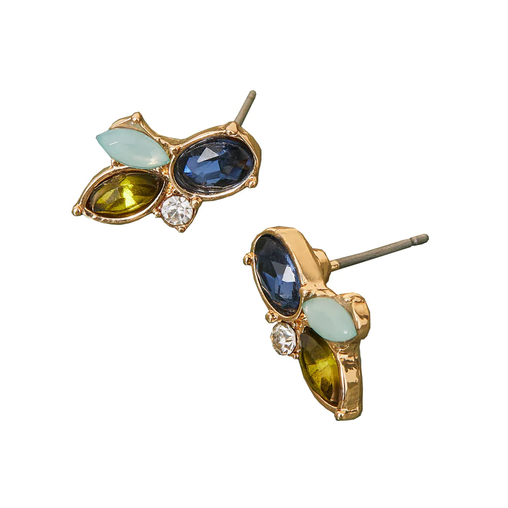 Accessorize London Women's Mixed Stone Stud Earring Multi