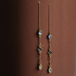 Accessorize London Women's Gem Long Drop Earrings