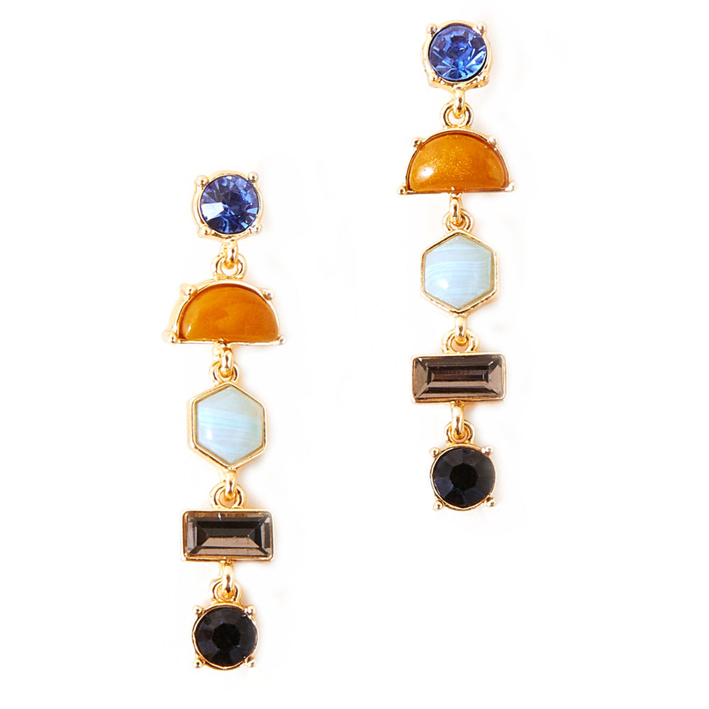 Accessorize London Women's Eclectic Mixed Stone Long Drop Earring Multi