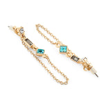 Accessorize London Women's Mixed Gems Ear Chain Earring Multi