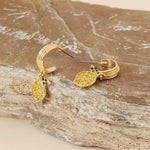 Accessorize London Women's Yellow Sparkly Lemon Hoop Earring