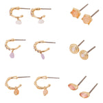 Accessorize London Women's Orange Facet Stone Stud And Hoop Earring 6 Pack