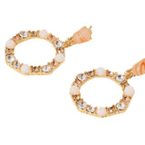 Accessorize London Women's Orange Eclectic Stone Circle Short Drop Earring