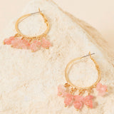 Accessorize London Women's Pink Raw Stone Statement Hoop Earring