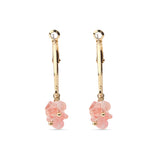 Accessorize London Women's Pink Raw Stone Statement Hoop Earring