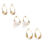 Accessorize London Women's Orange Beaded Hoop Earring Pack