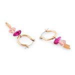 Accessorize London Women's Pink Raw Stone Mini Hoop Earring pink